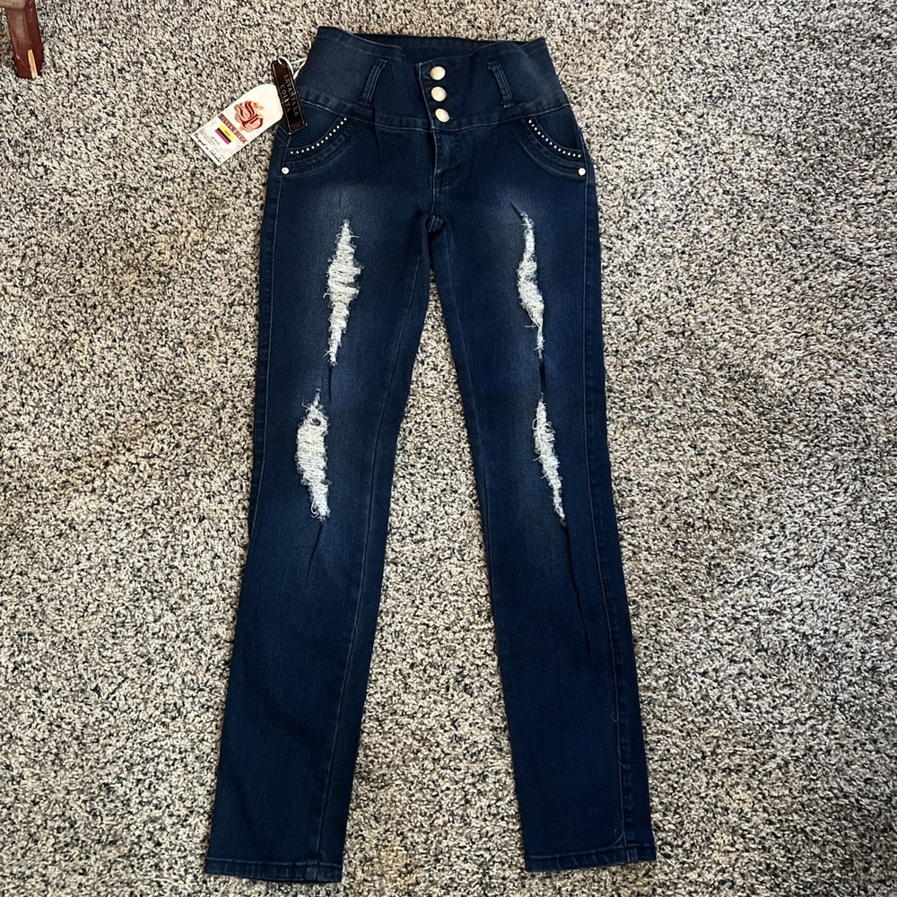 Silver Diva High Waist Stretch Push Up, Colombian Style Skinny, Colita levantada